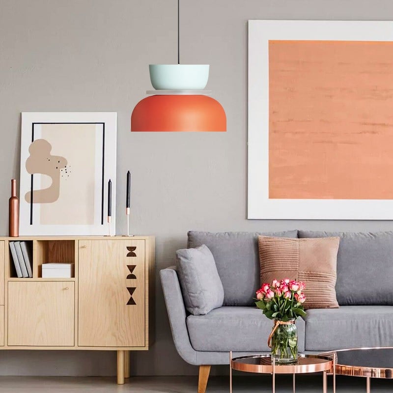 Macri Acrylic Colorful Bowl Shade Pendant Light For Kitchen