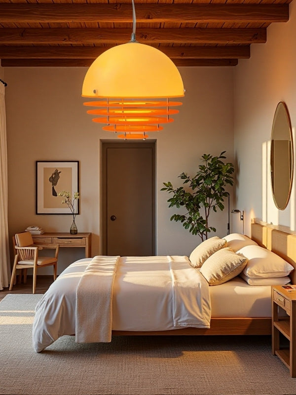 Glass & Acrylic Bauhaus Pendant - Elegant Sunset Glow Living Room Light