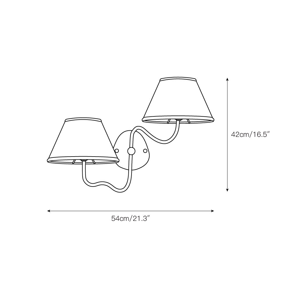 Kulo Fabric Wall Light-Modern Double Arm Linen Wall Sconce for Living Room