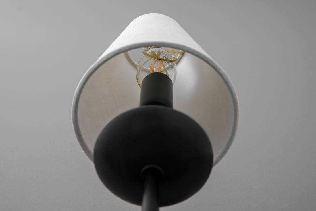 Curva Metal White Linen Sconce - Classic Brass Wall Light for Bedrooms