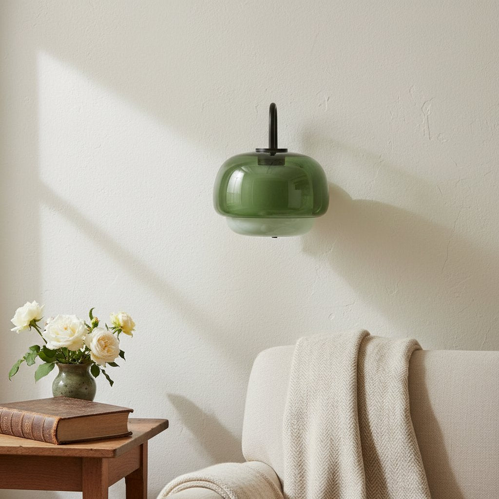 Clinco Colored Modern Vintage Glass Wall Lamp - Soft Mushroom Glow