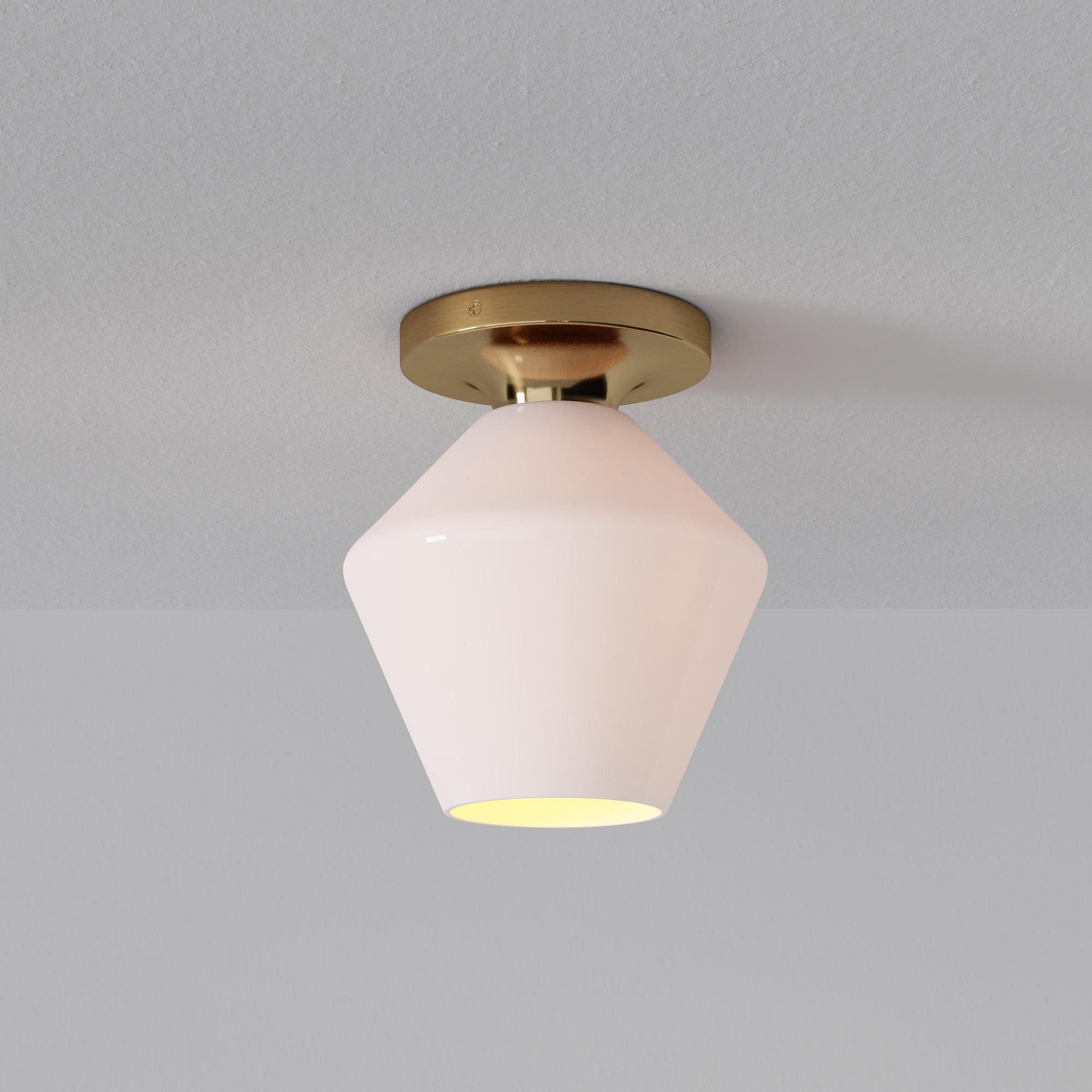 Merin Minimalist Sleek Geometric Glass Flushmount Light