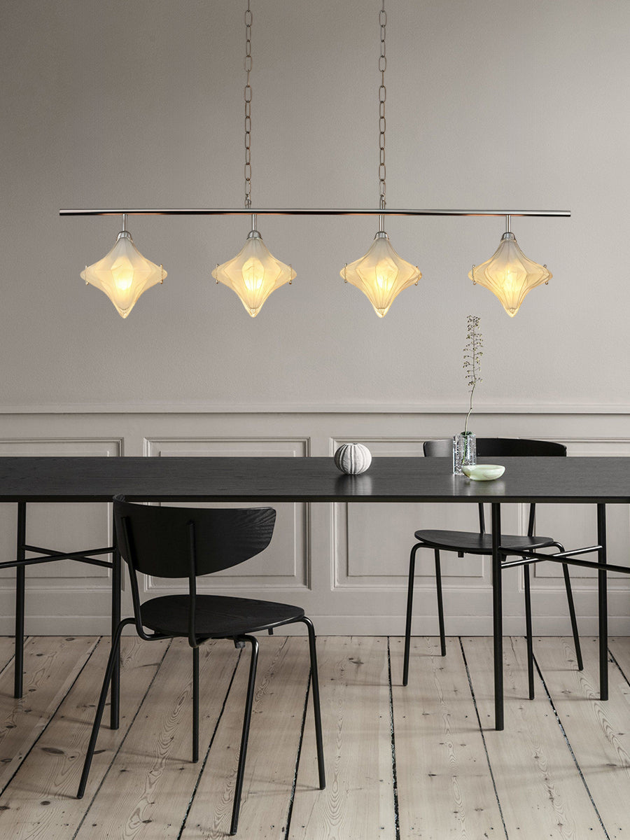 Art Deco Star Linear Pendant Light - Elegant Lighting for Kitchen Island  - Astris Cassiopeia