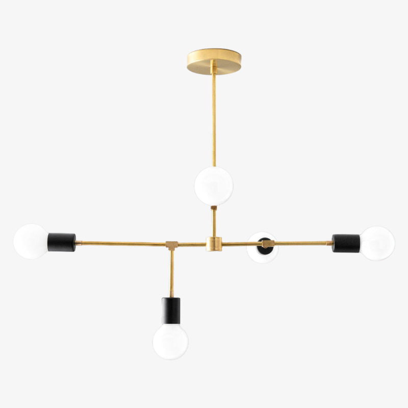 Mobilux Line 5 Light Chandelier - Modern Ceiling Hanging Lamp for Dining Room