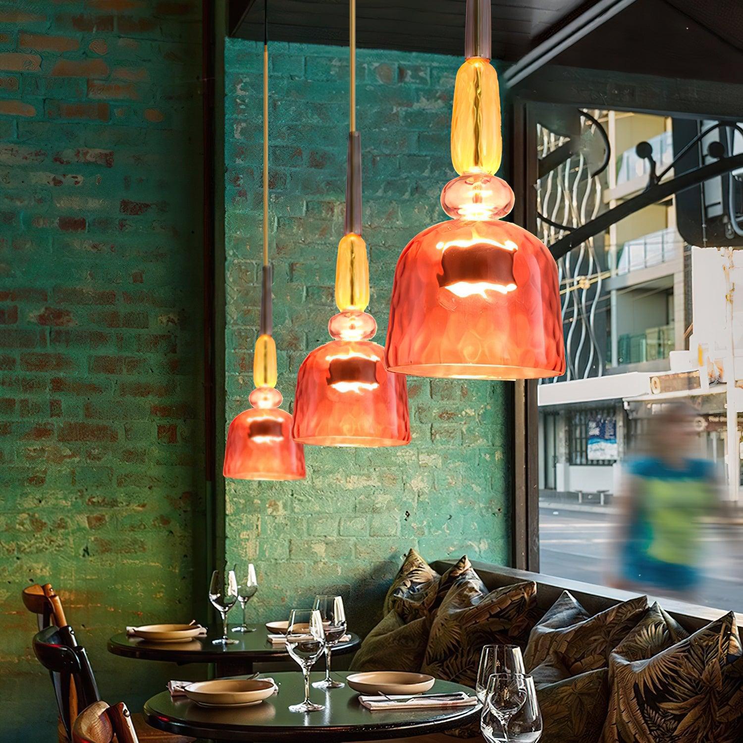 Iron Glass Chandelier Light - Colorful Candy Hand Blown Mixed Color