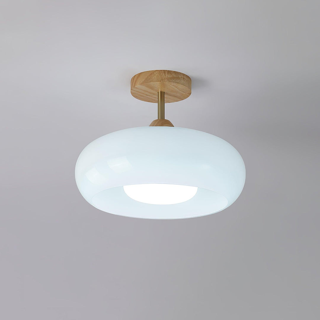 Bauhaus Pot Ceiling Light – Retro Glass Flush Mount for Modern Homes
