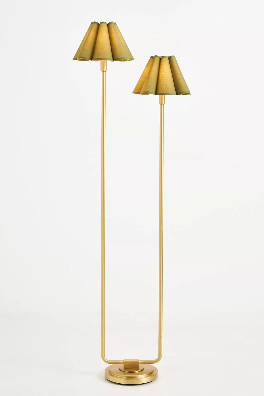 Capirise Gold Scalloped Shade Floor Lamp - Contemporary Metal Lighting for Bedroom