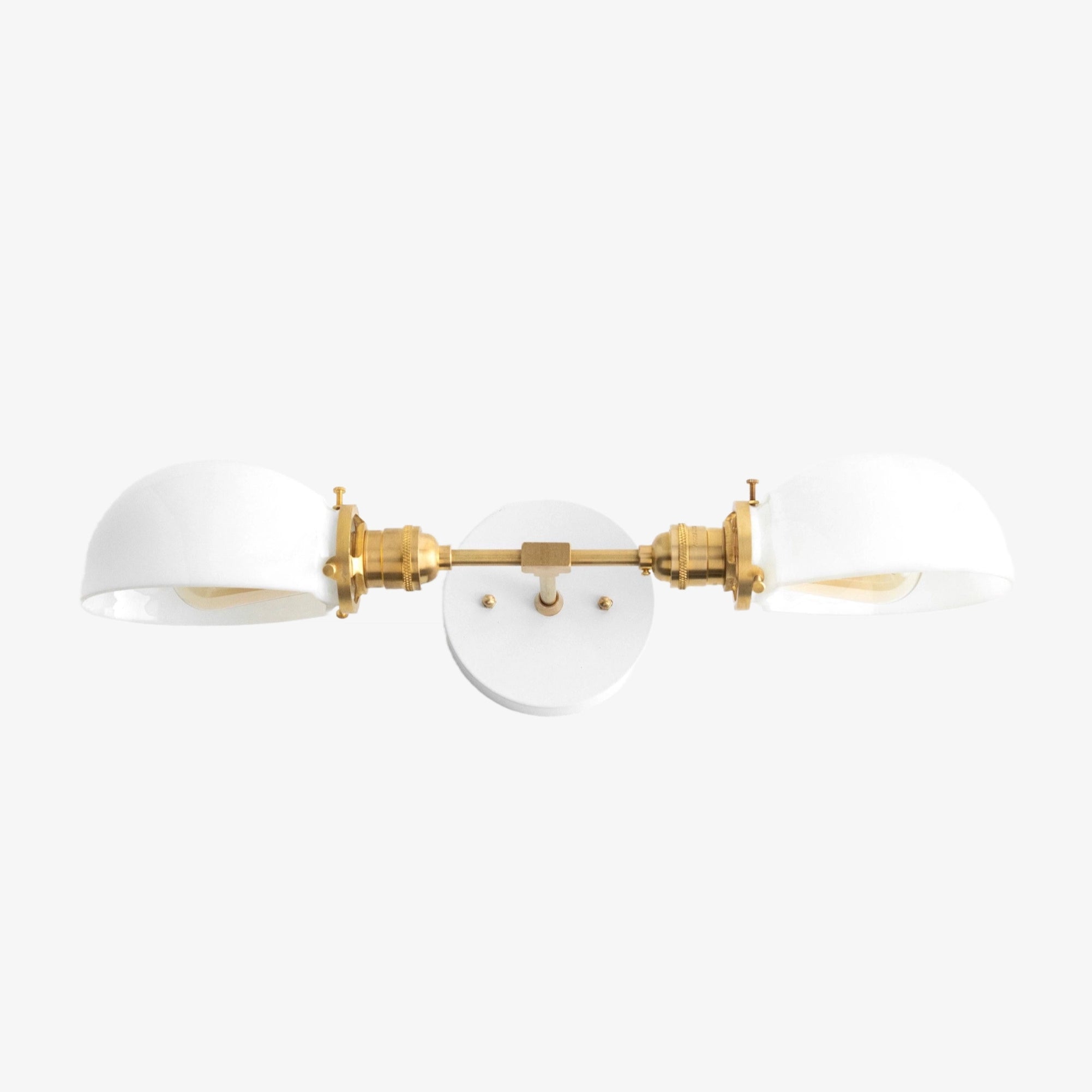Ornato Luxe Mid-Century Vanity Light - Brass Bathroom Fixture with Opal Glass
