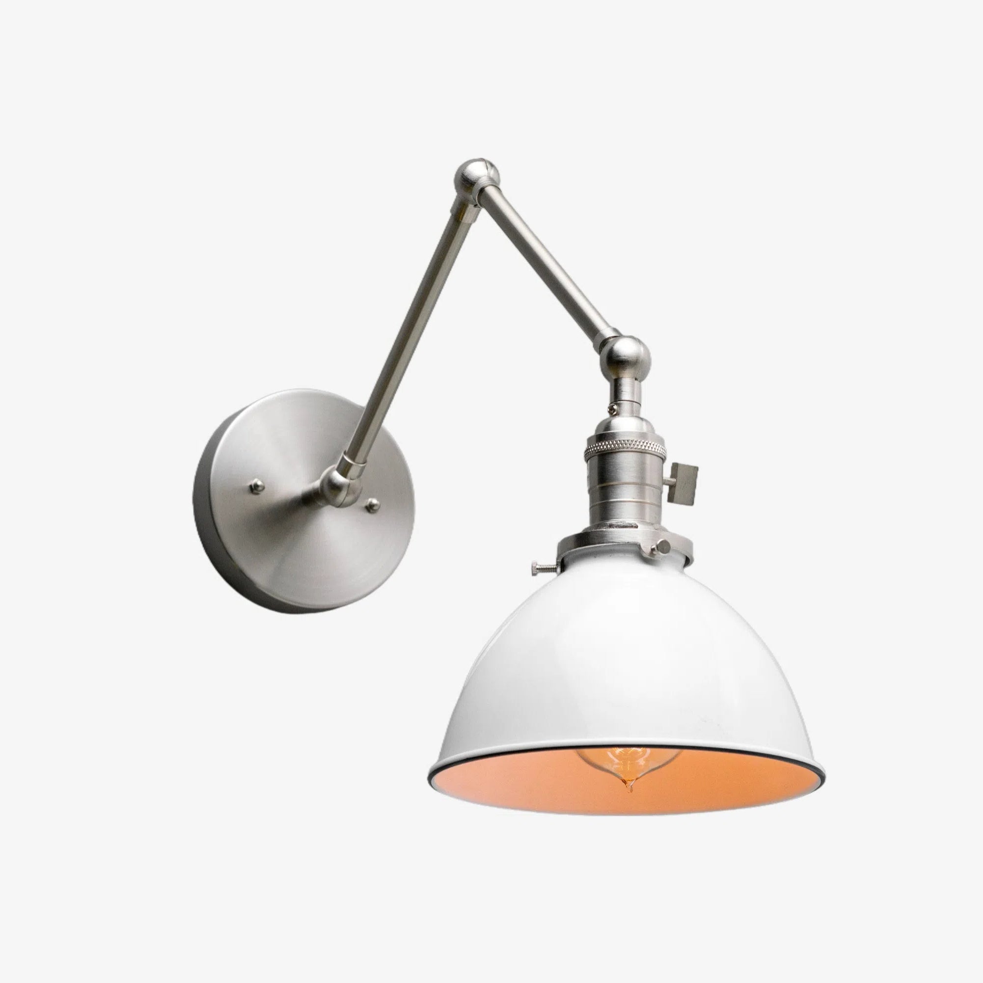 Conique Metal Vintage Industrial Swing Arm Wall Lamp - Adjustable Dome Shade for Study