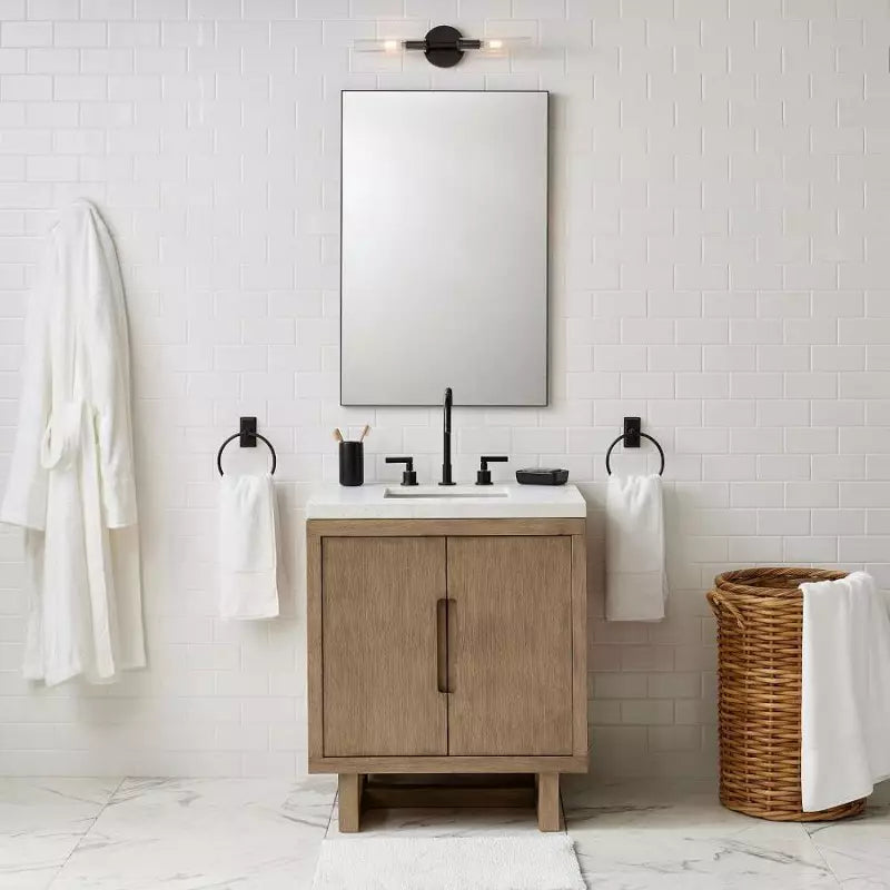 Alice Rustic Transparent Cooper Ribbed Glass Double Tube Sconce