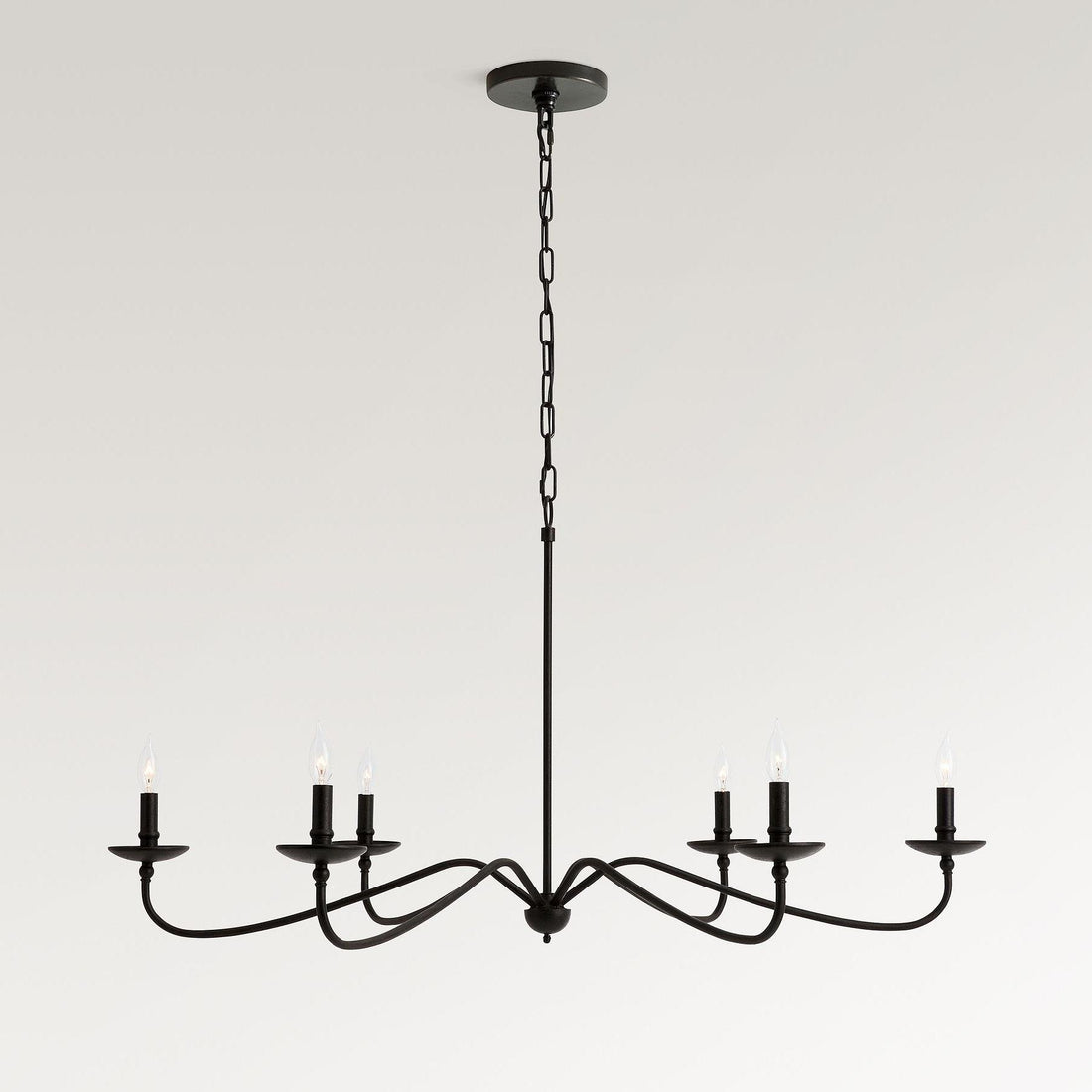 Lustre Rowan en fer intemporel au design bougie – Éclairage d'intérieur industriel pour chambre