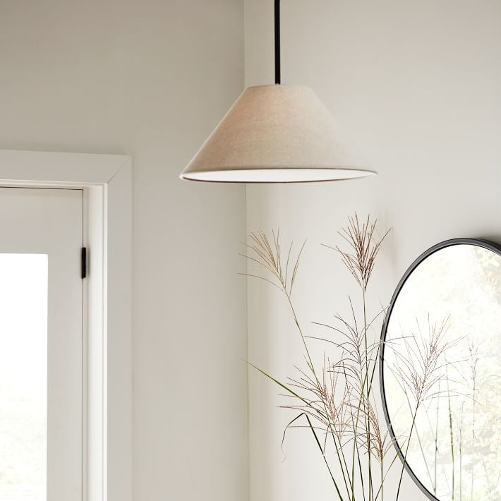 Conica Cone Fabric Pendant Light - Metal Adjustable Lamp for Bedroom