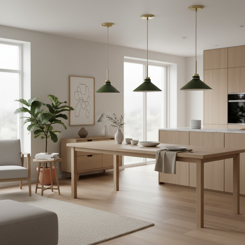 Aurenza Modern Farmhouse Pendant Light - Adjustable Shade for Warm Ambiance