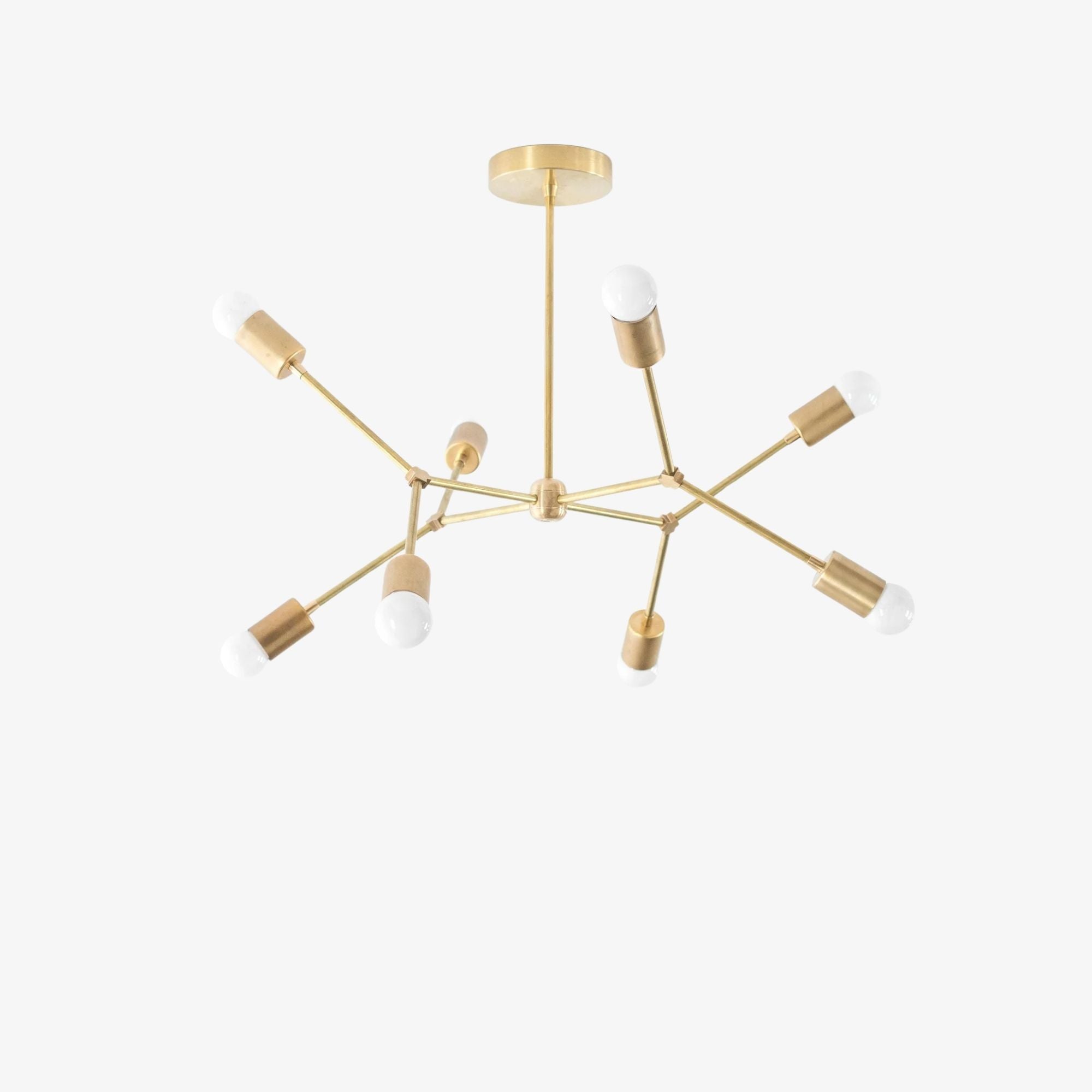 Mobilux Line Modern Geometric Chandelier - Brass Ceiling Light Fixture