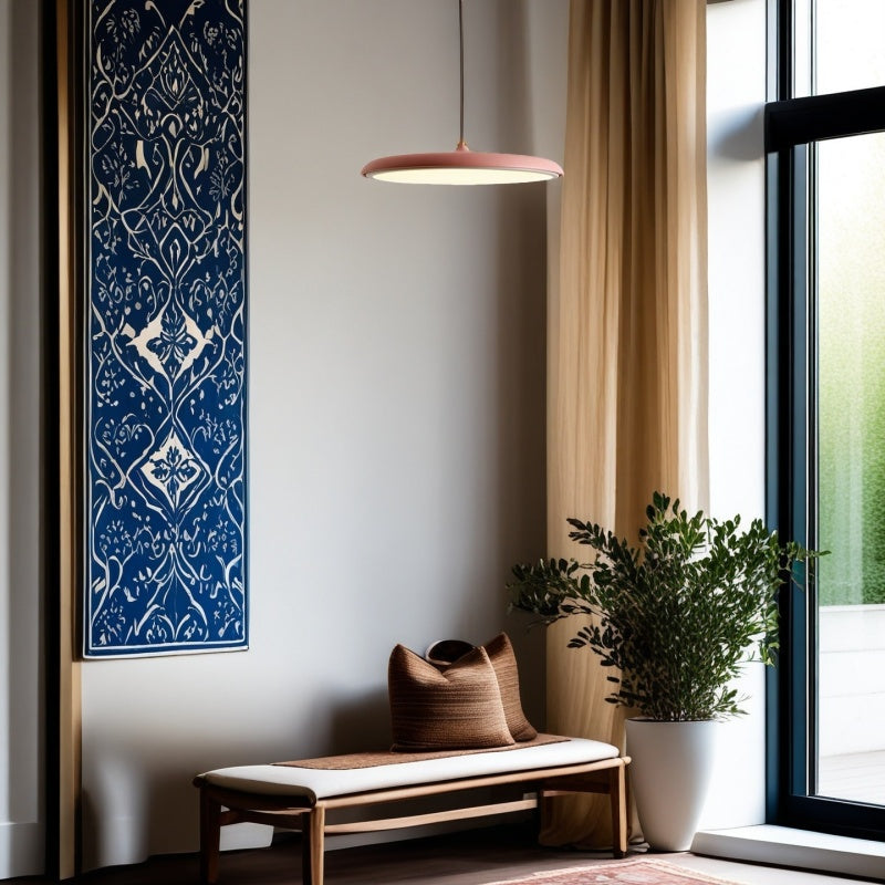 Macaron Pendant Light - Contemporary Dark Blue Metal Acrylic Decor