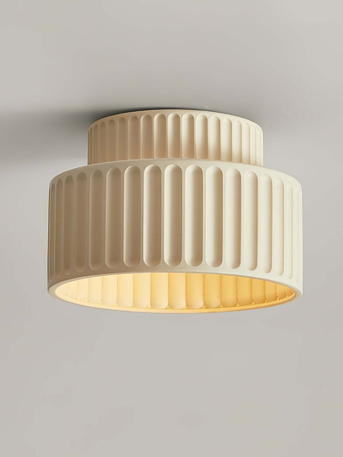 White Resin Rim Acrylic Ceiling Lamp IP20 Environment Indoor