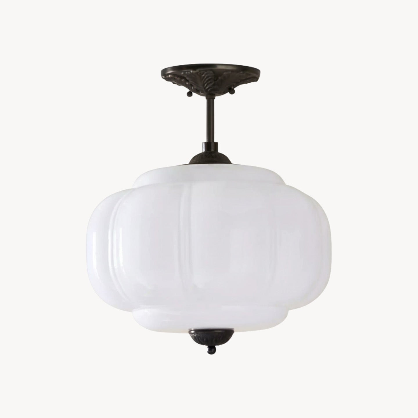 Eloise Vintage Glass Chandelier - Milk Glass Home Accent
