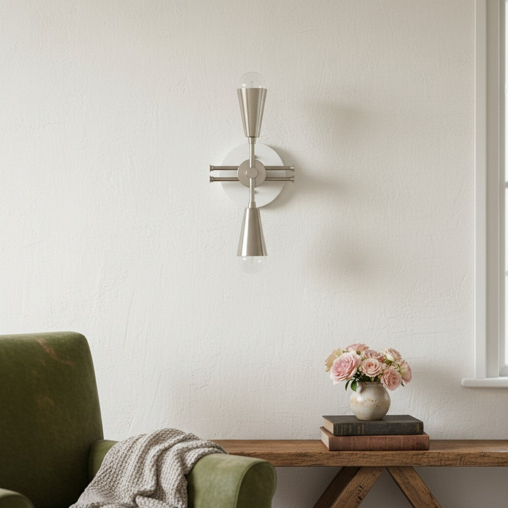 Pyralis Cone Art Deco Brass Sconce - Industrial Vanity Light