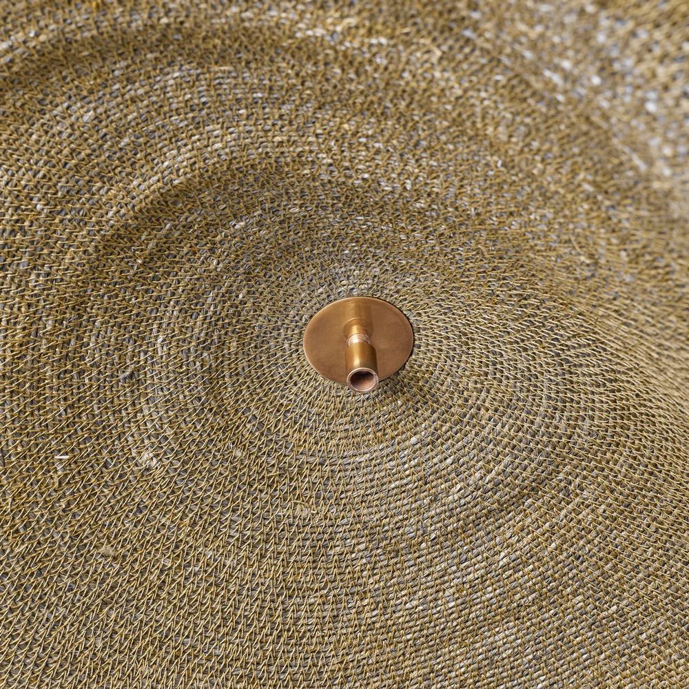 Natural Jute Pendant Light - Rechargeable Woven Curved Outdoor Lamp