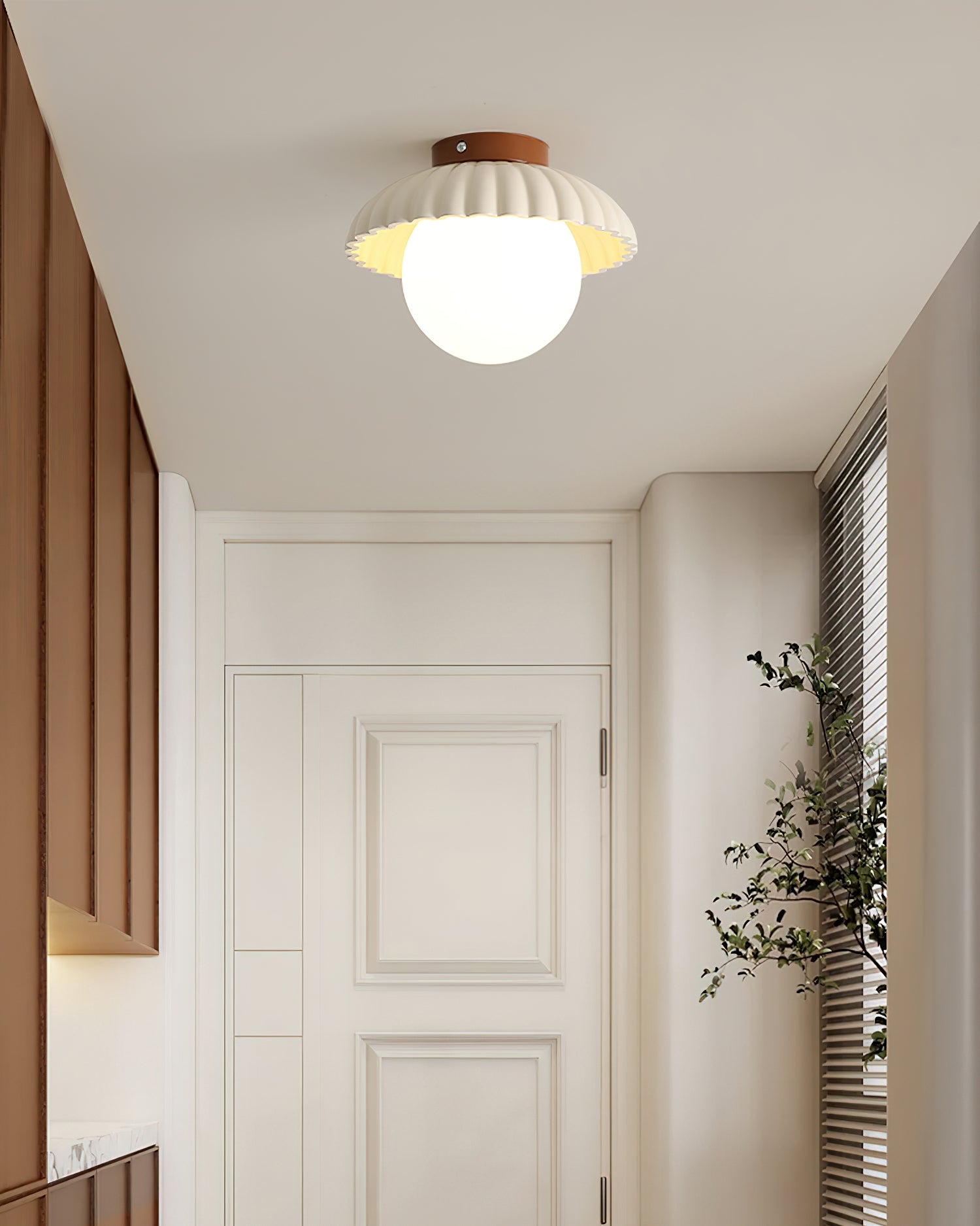 Classy Alien Cream Style Ceiling Light with Classic Round Shape
