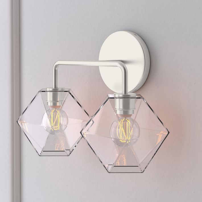 Talvior Geometric Modern Bathroom Sconce - Faceted Shade Light in Luxe Finishes