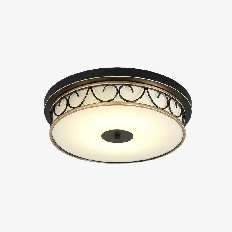 Vintage scrollwork flush mount ceiling light representative size image