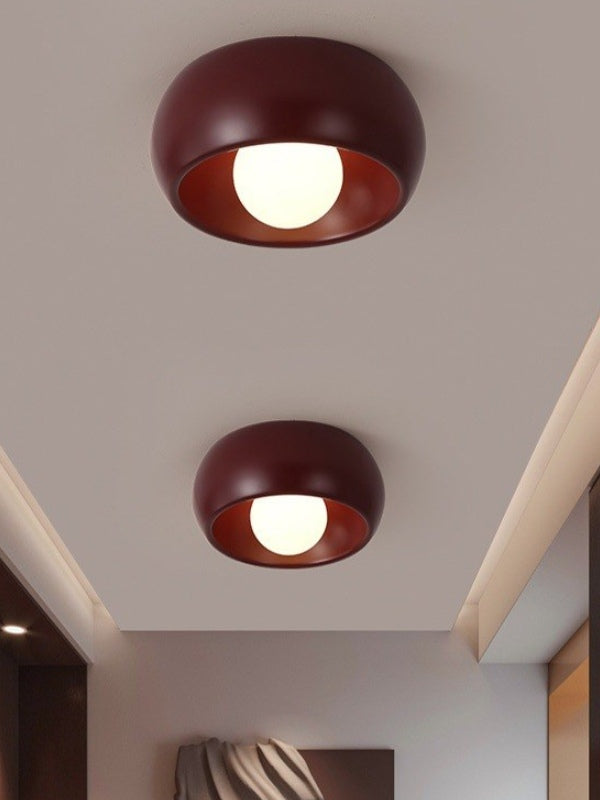 Modern Glass Metal Ceiling Light in Walnut for Indoor Lighting