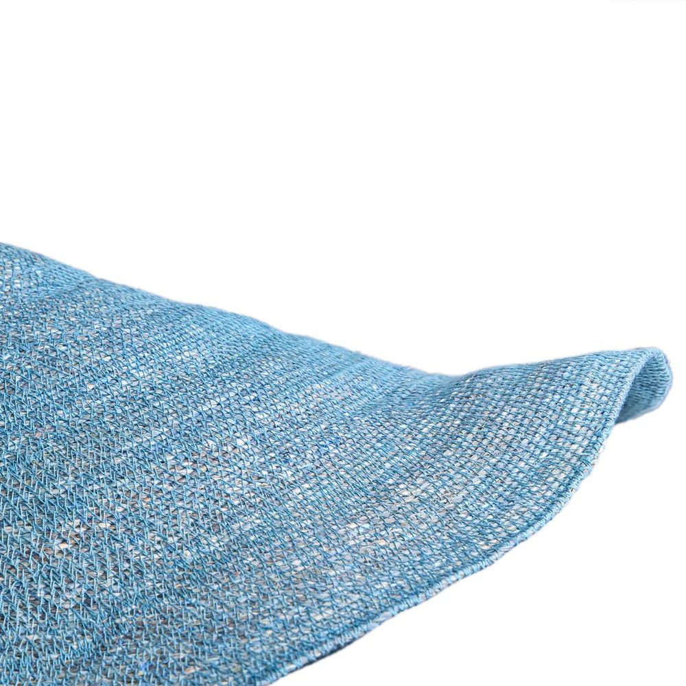 Natural Jute Pendant Light - Rechargeable Woven Curved Outdoor Lamp