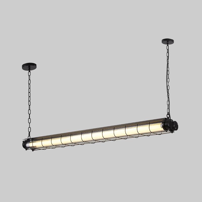 Handcrafted Glass Channel-Set Diffusers Linear Chandelier Sleek Design