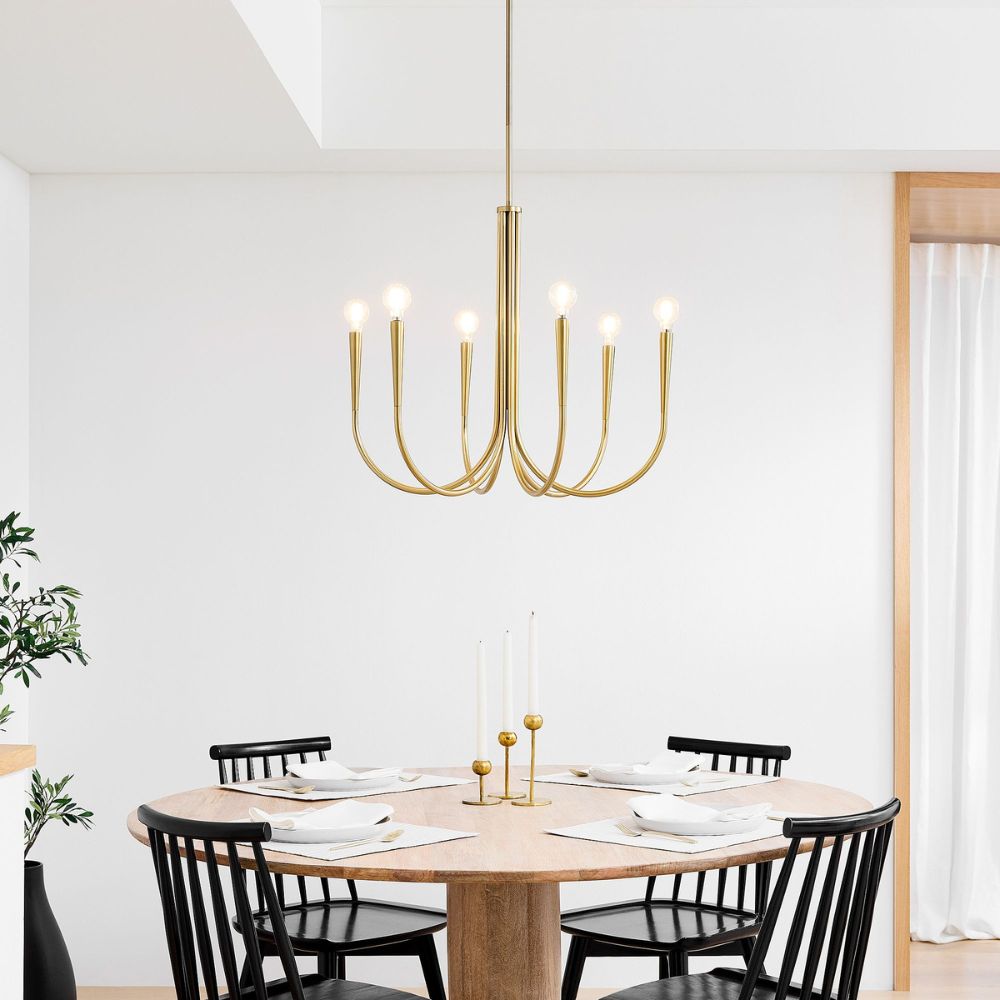 Borvia Swoop Arm Chandelier - Vintage-Inspired Modern Perfect for Home