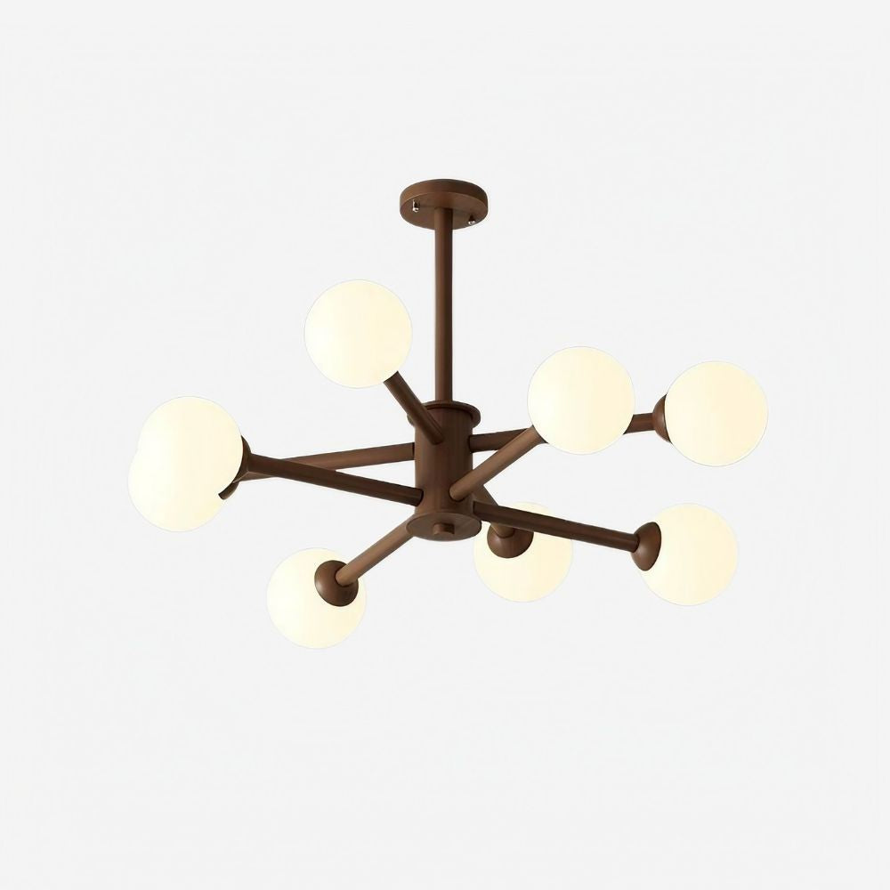 Flush Mount Sputnik Light - Natural Wood Ceiling Light for Stylish Interiors