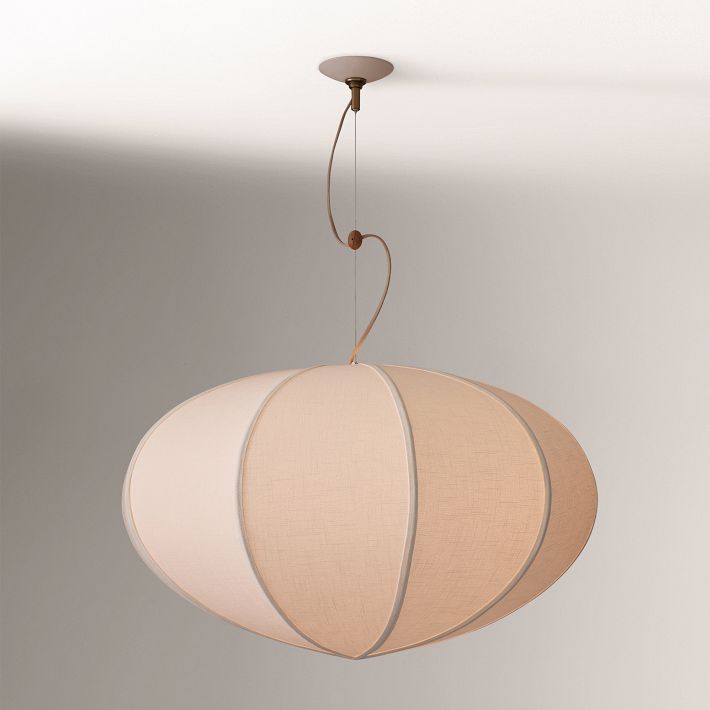 Alvian Linen Pendant Light - Adjustable Ball Dining Table Lighting