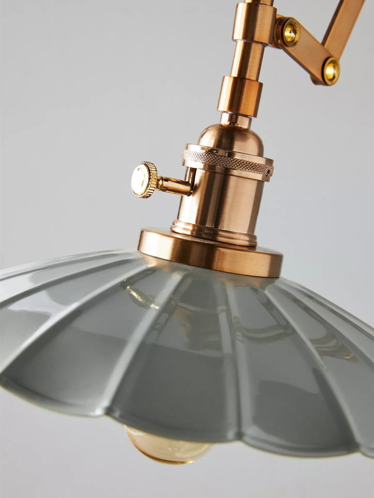 Furium Scalloped Accordian Plug-In Sconce - Brass Wall Light Elegance