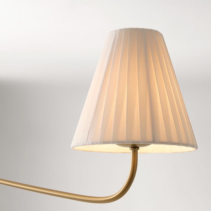 Fibura Modern Linen Chandelier - Metal Linear Light for Dining Room