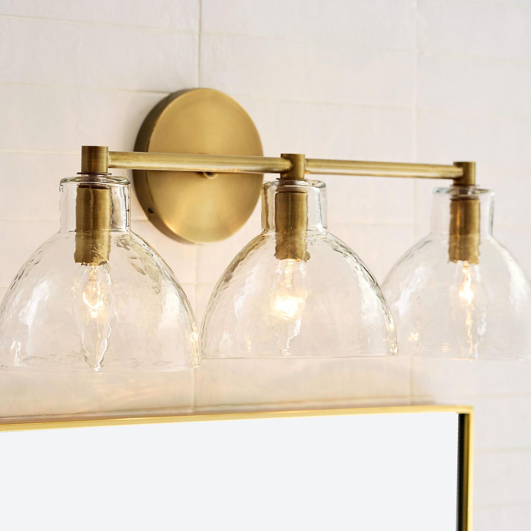 Glavira Recycled Glass Double Sconce - Indoor Brass Wall Lighting