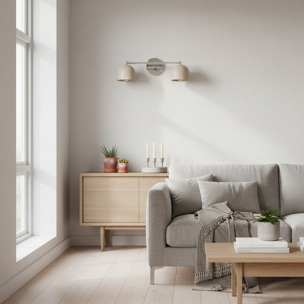 Metio Dome Mid-Century Deep Ball Vanity Lamp - Brass Wall Sconce