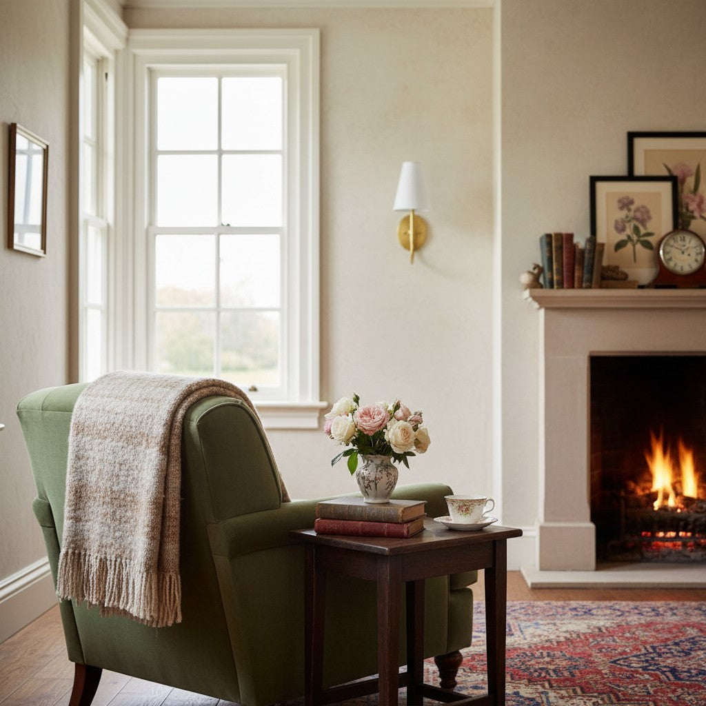 Curva Metal Collection Traditional Wall Light - Brass Finish with Shade