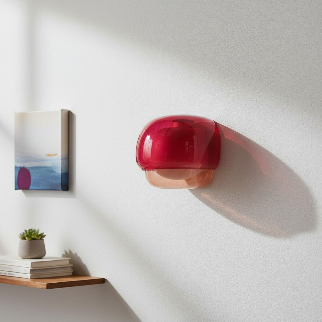 Clinco Colored Modern Vintage Glass Wall Lamp - Soft Mushroom Glow