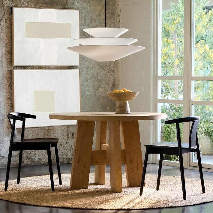 Solivara Linen Pendant Light - Modern Layered Lamp for Living Room