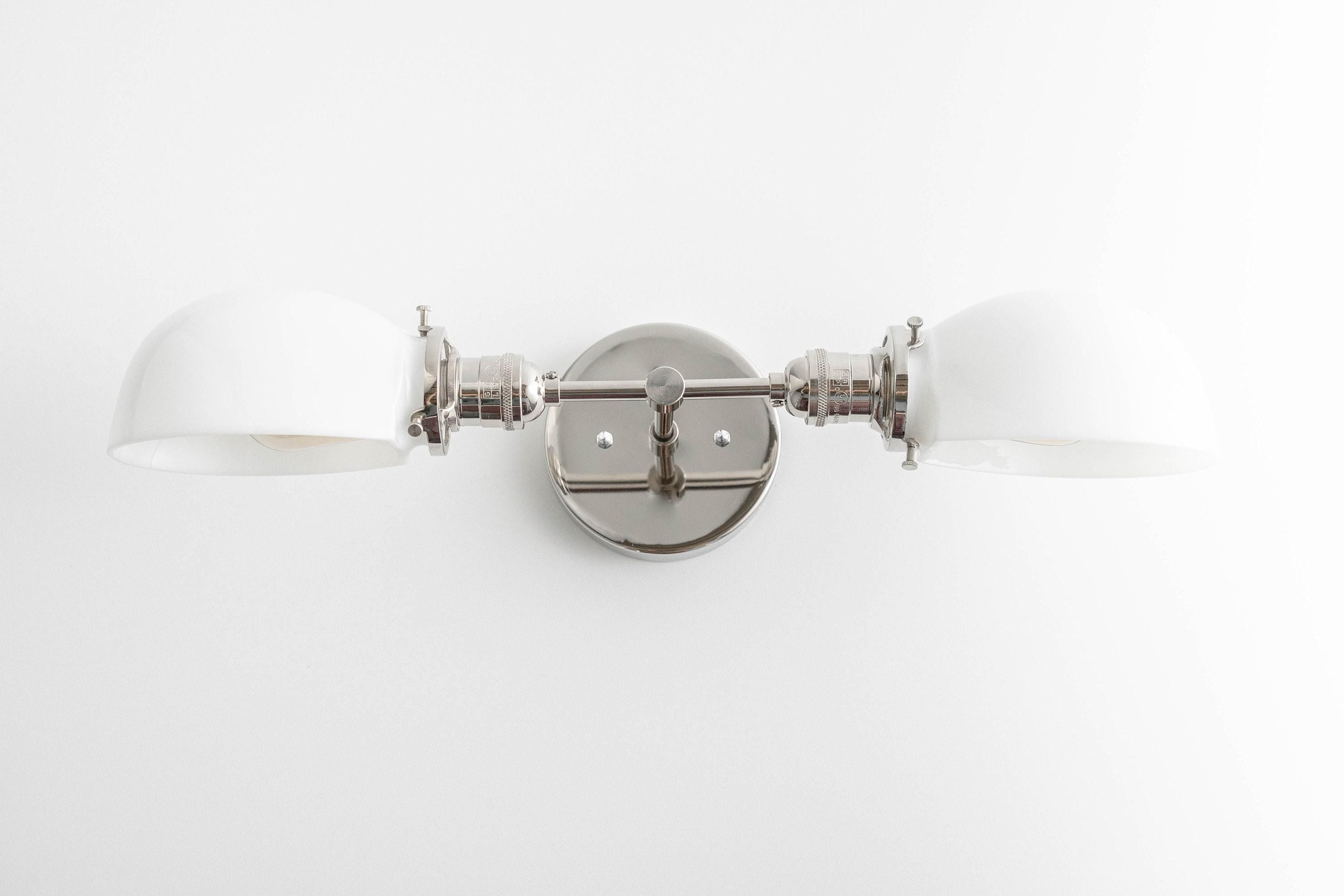 Ornato Luxe Mid-Century Vanity Light - Brass Bathroom Fixture with Opal Glass