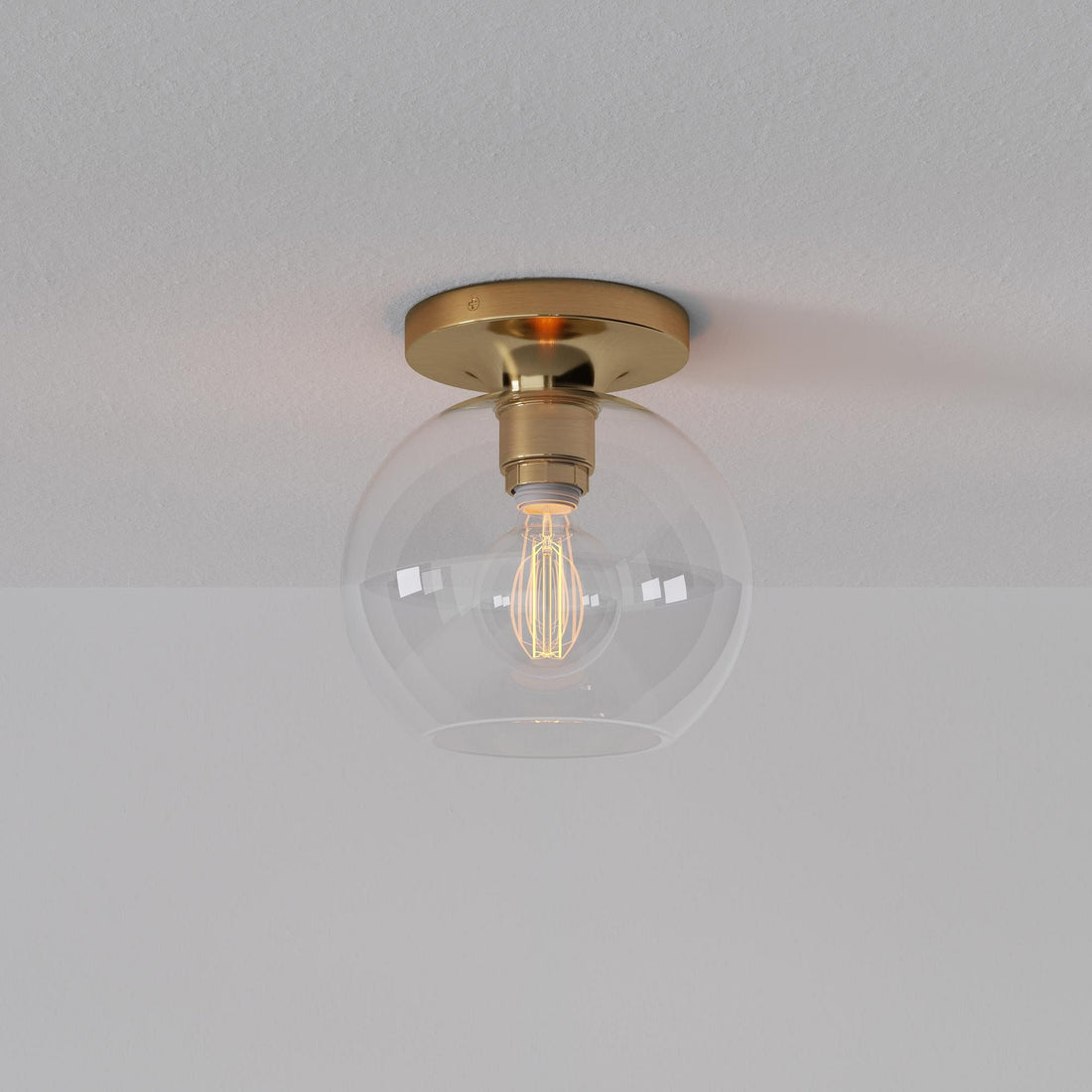 Selvion Modern Globe Ceiling Light - Damp-Rated Bathroom Lighting - Luxe Glass Shade