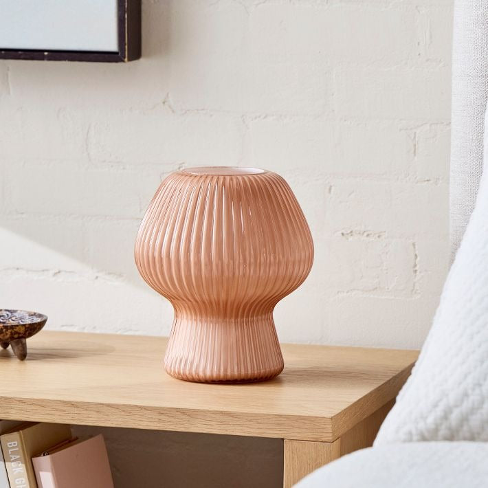 Lampe de table en verre strié Novarise – Éclairage d'appoint en verre texturé