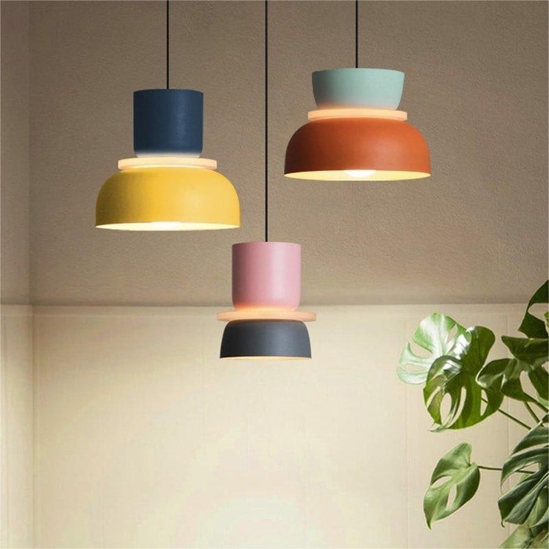 Macri Acrylic Colorful Bowl Shade Pendant Light For Kitchen