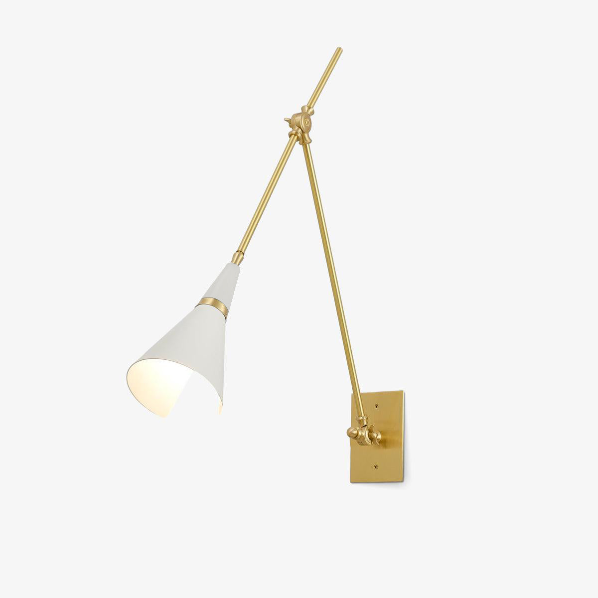 Sophisticated Magari Wall Lamp Compatible with Push Switches in White Black Brass