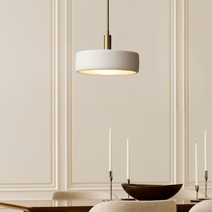 Suspension Cerova moderne en porcelaine ivoire – Design organique et doux pour îlot de cuisine