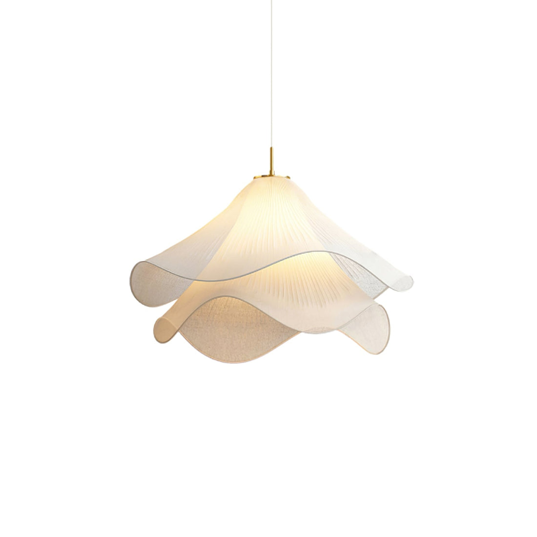 Ethereal Pleated Fabric Bloom Pendant Lamp - French Floral Design Fixture