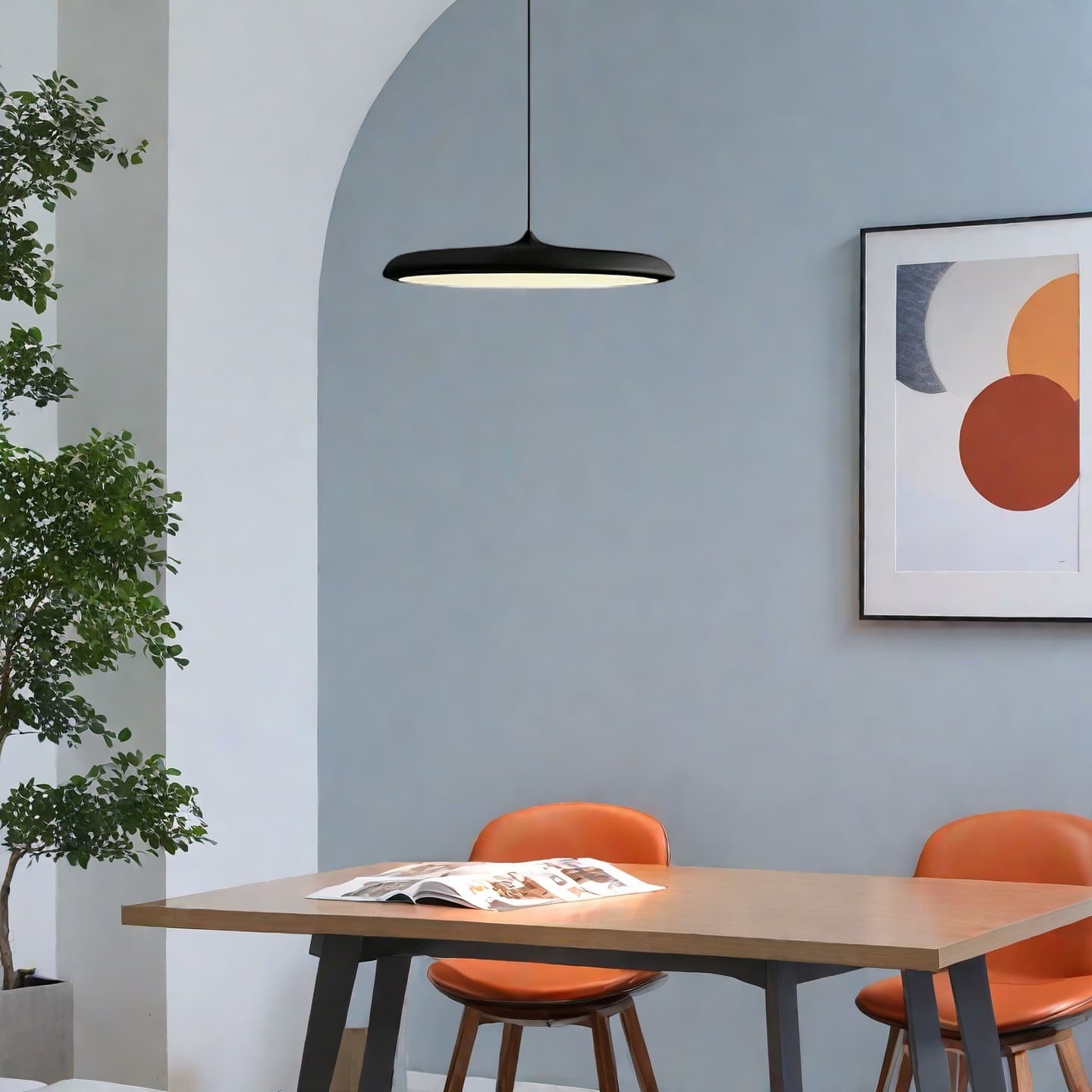 Macaron Pendant Light - Contemporary Dark Blue Metal Acrylic Decor