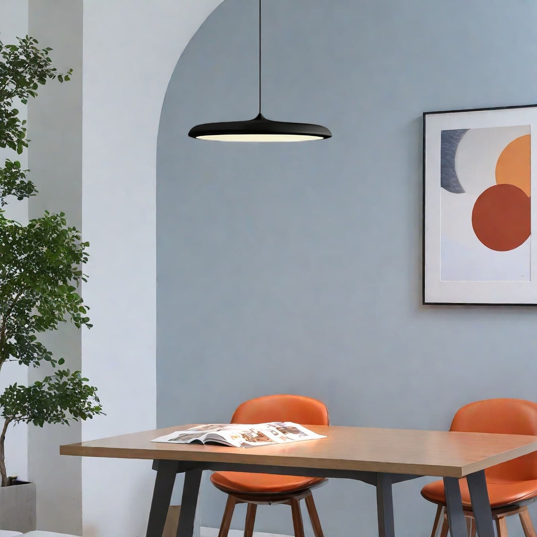 Suspension Macaron - Décoration contemporaine en métal acrylique bleu foncé