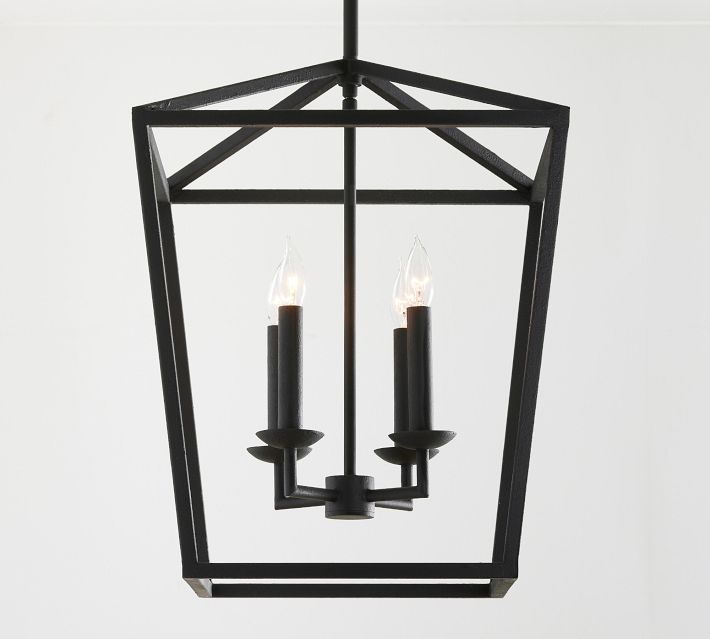 Suspension lanterne Rowan en bronze et laiton - Plafonnier suspendu en acier