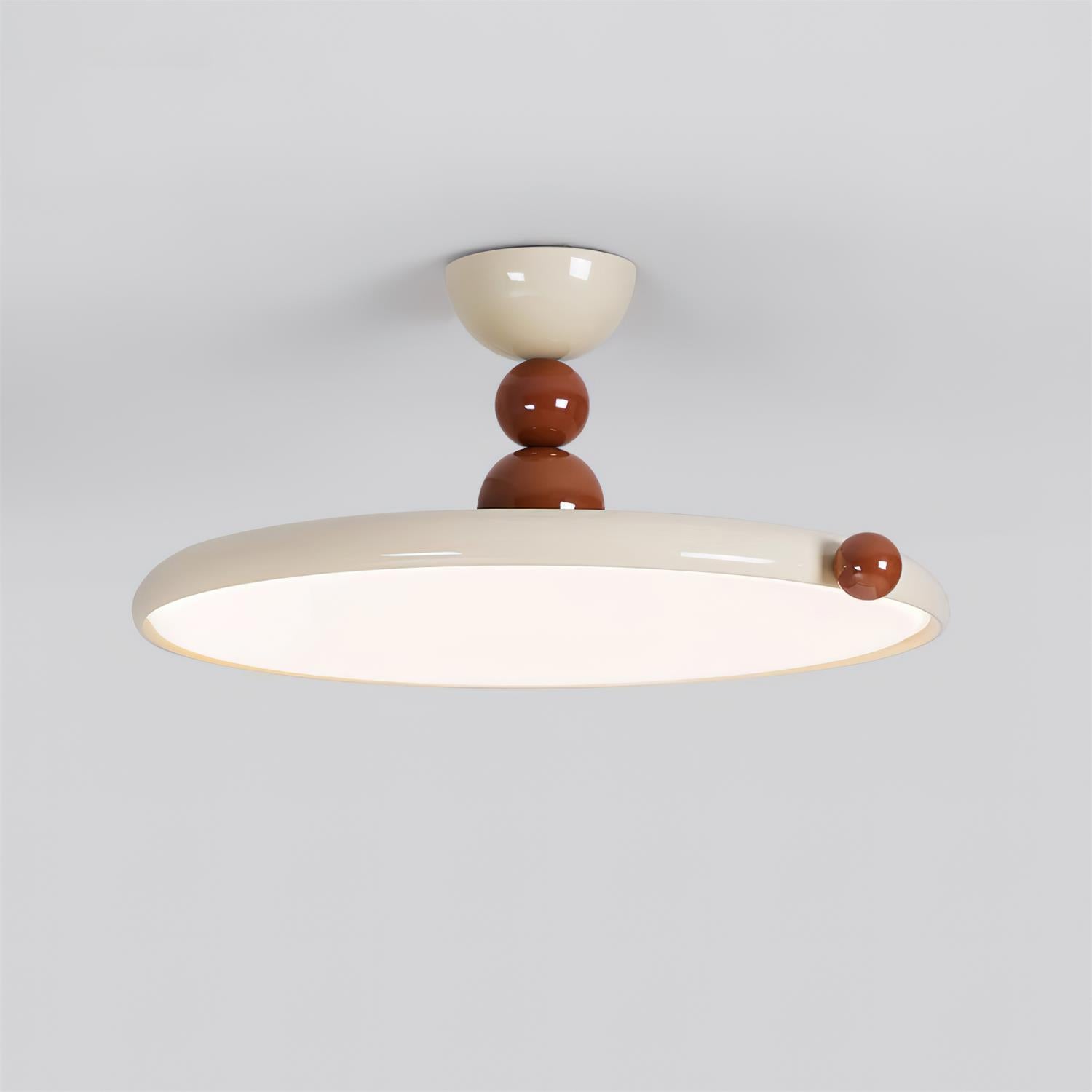 Retro Round Ceiling Light - French Style Aluminum Acrylic